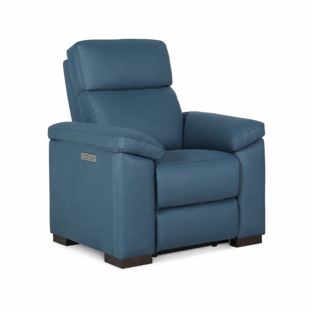 41 in. Top Grain Leather Triple Power Recliner with Zero Gravity, USB+Type-C Ports & Extendable Footrest, Blue price history on PriceWatchPro