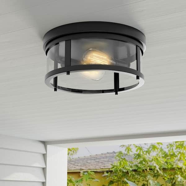Progress Lighting Gunther 12.625-in Antique Bronze Transitional Incandescent Flush Mount Light