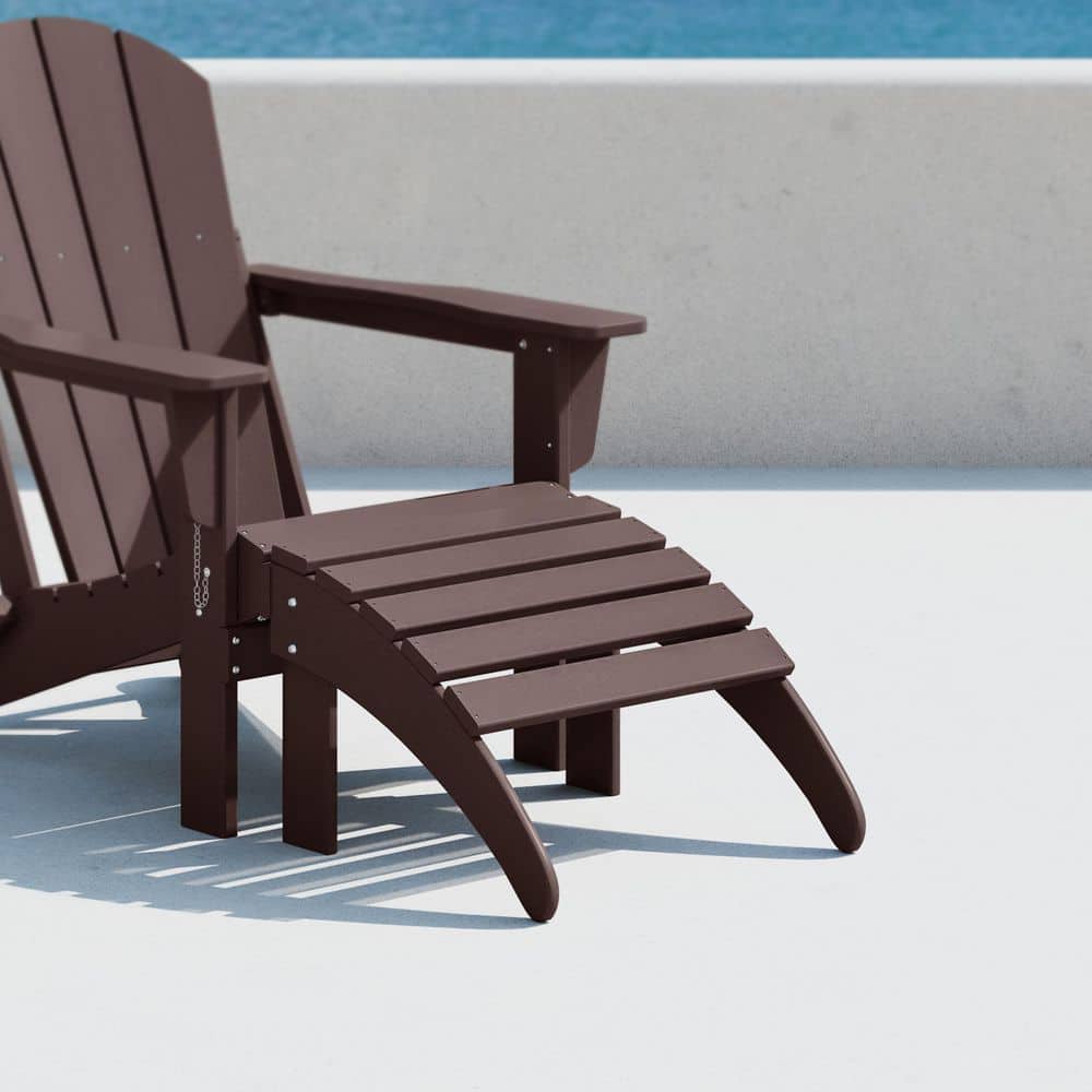 Dark Brown HDPE Foldable Outdoor Patio Ottoman