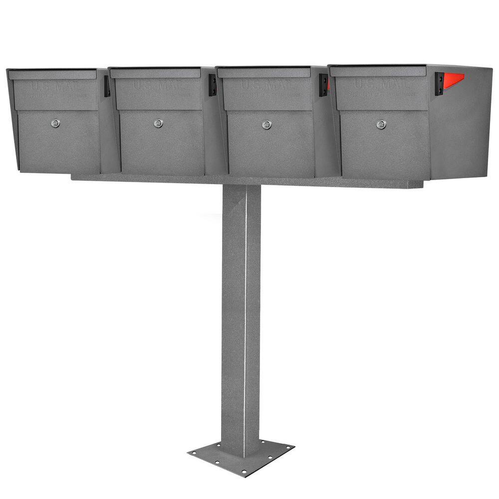 MailBoss X4 Locking Mailbox Post Mount Combo Kit, Granite, Surface Mount Post, 4-Compartment High Security Cluster price history on PriceWatchPro