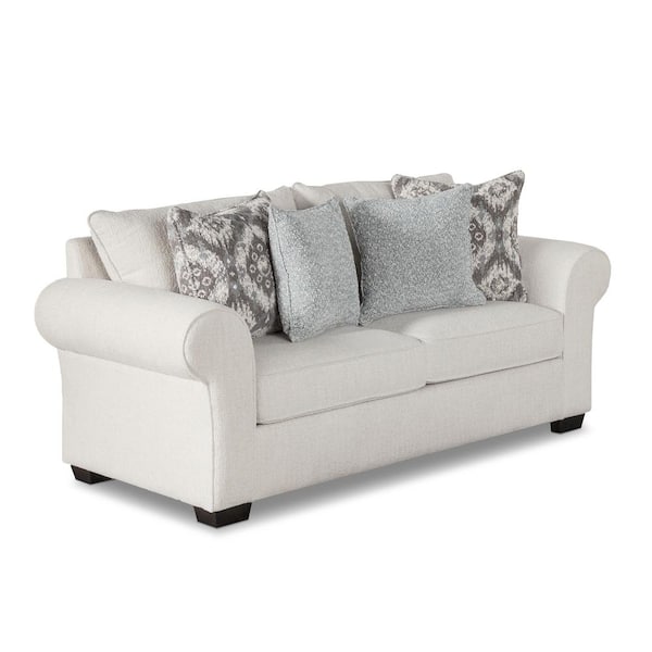 Ayala 71.5 in. White Solid Fabric 2-Seater OEKO-TEX Loveseat With Kiln Dried Frame