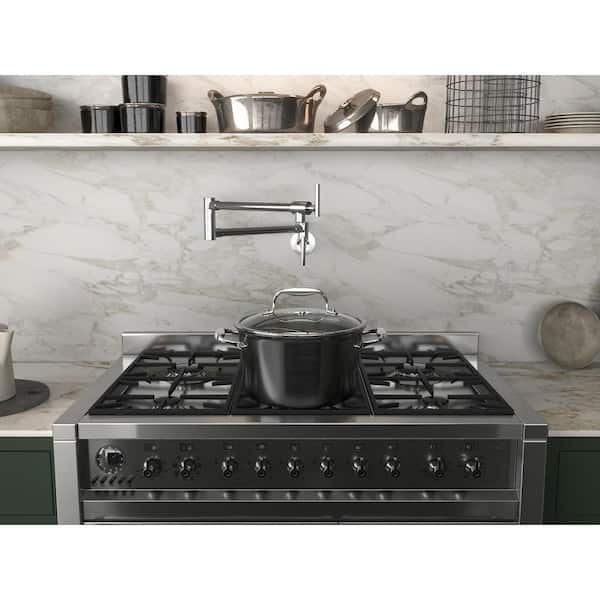 Braccia Series 24 in. Wall Mounted Pot Filler in Polished Chrome
