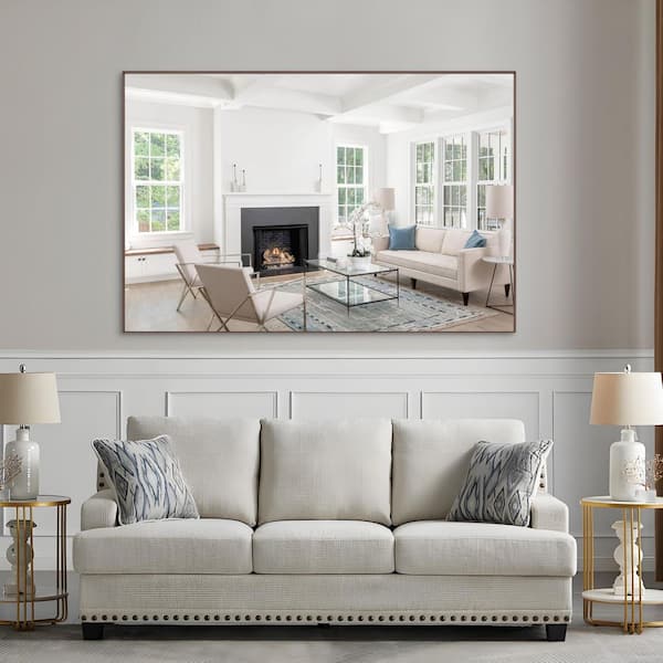 Yellow Coral 72.00 in. W x 48.00 in. H Modern Rectangle Aluminium Framed Wall Mirror