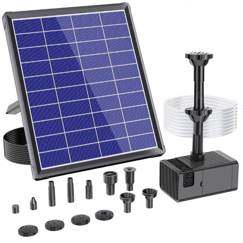 8-Watt Solar Powered Bird Bath Fountain with 3000mAh Battery Backup Double-layer Nozzles Dry-run Protection 5 ft. Tubing price history on PriceWatchPro