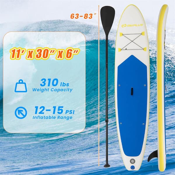 11 ft. Inflatable Stand Up Paddle Board whth Accessories Paddle Hand Pump Repair Kit, Dark Blue