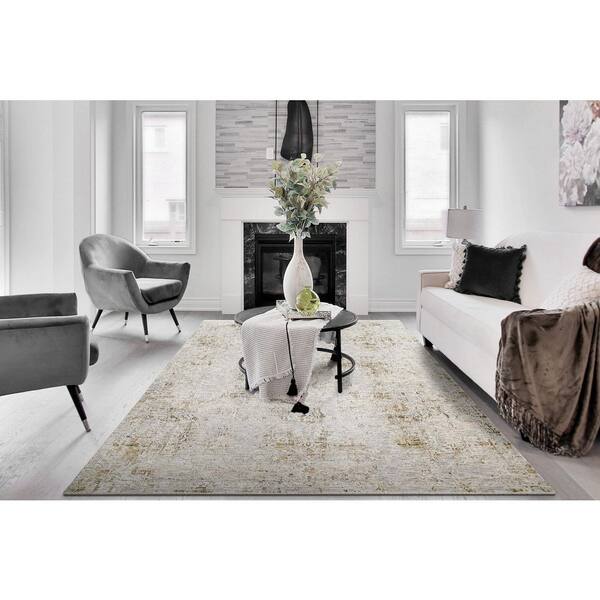 Skyler 2 ft. 3 in. X 3 ft. 11 in. Grey/Green Abstract Indoor Area Rug