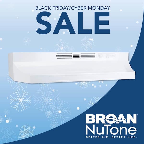 Broan-NuTone RL6200 Series 30 in. Ductless Under Cabinet Range Hood with Light in White