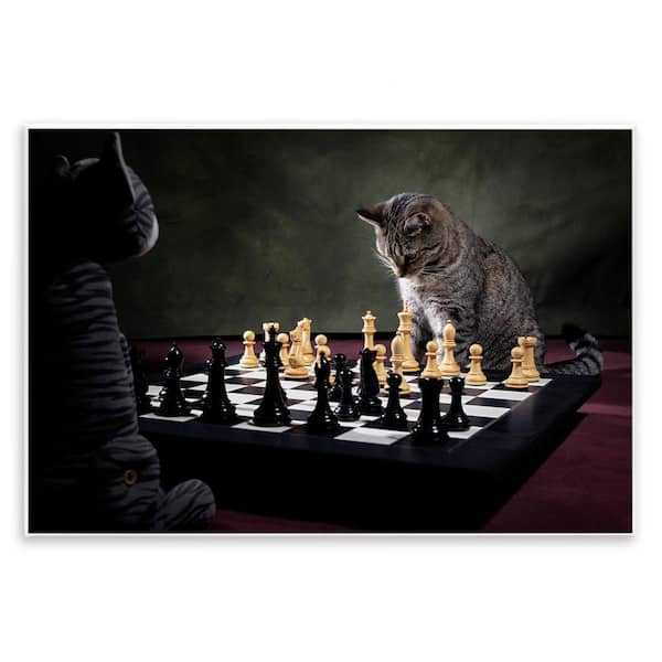 Cats Playing Chess by Jonathan Casey Unframed Graphic Art Print Animal 19 in. x 13 in.