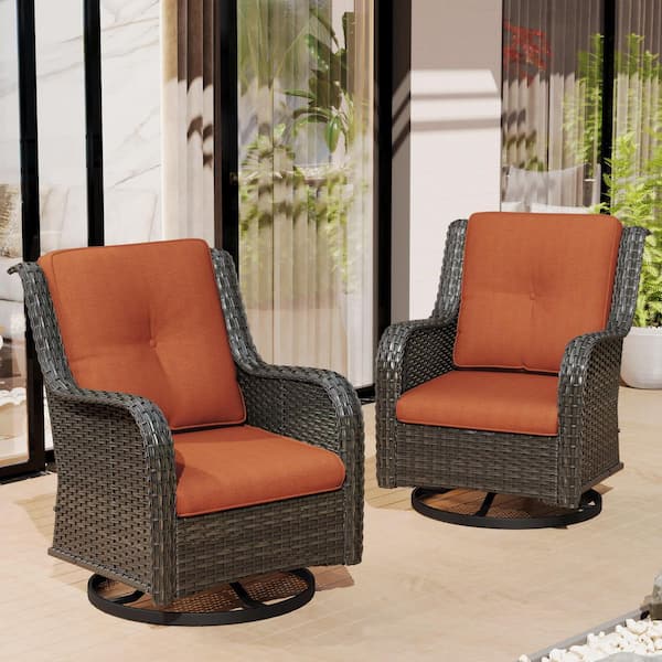 Gardenbee 22 in. x 24 in. Outdoor Lounge Chair Replacement Cushion Set in Orange