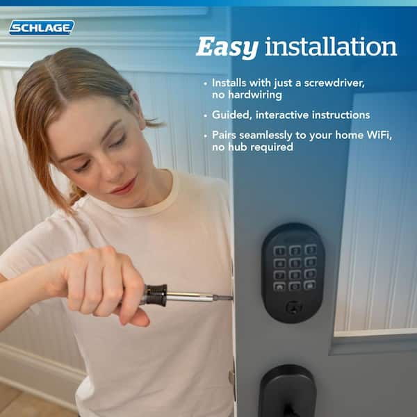 Schlage Remsen Matte Black Arrive Smart WiFi Deadbolt and Lower