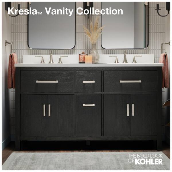 KOHLER Kresla 72.99in. Double Sink Freestanding White Bath Vanity with White Quartz Top Assembled