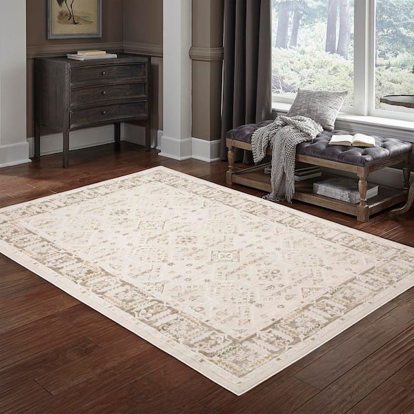 Florentina 6 ft. x 9 ft. Beige Traditional Area rug