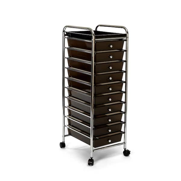 Seville Classics 15-Drawer Organizer Cart - Black