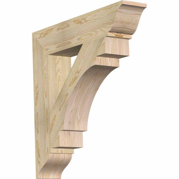 Ekena Millwork 6 in. x 32 in. x 32 in. Douglas Fir Merced Traditional Rough Sawn Bracket