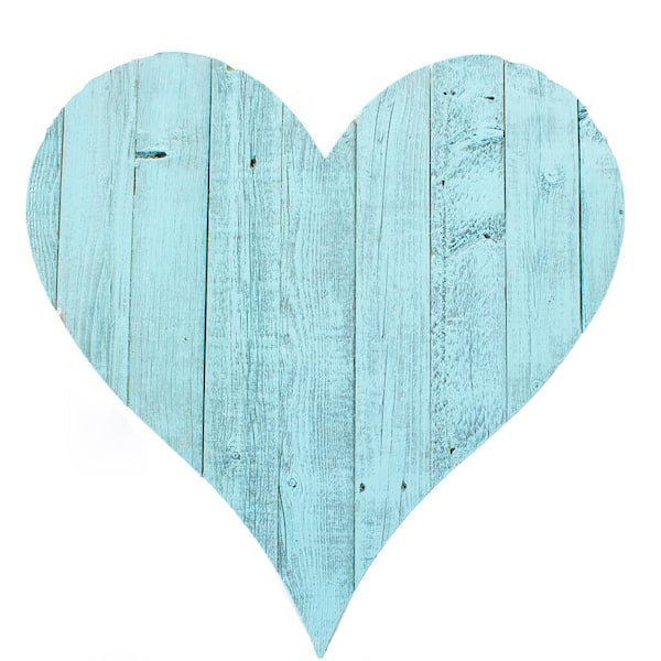 BarnwoodUSA Rustic Farmhouse 12 in. x 12 in. Turquoise Wood Heart