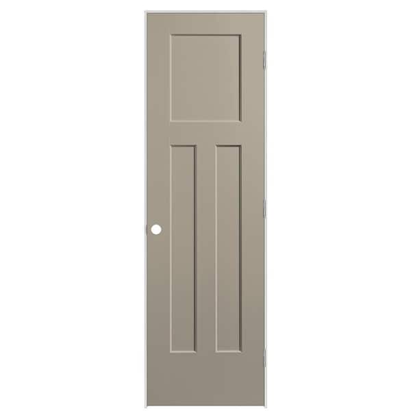 Masonite 24 in. x 80 in. 3-Panel Winslow Left-Hand Solid Core Smoked Tan Molded Composite Single Prehung Interior Door