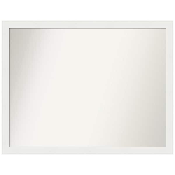 Amanti Art Vanity White Narrow 45.5 in. x 35.5 in. Custom Non-Beveled Recycled Polystyrene Framed Bathroom Vanity Wall Mirror