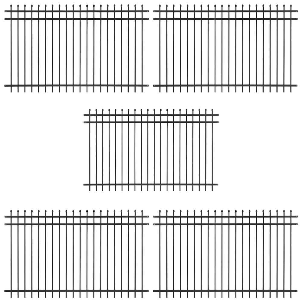 5 ft. x 8 ft. Heavy-Duty Steel Spaced Bar Pointed Pinnacle Metal Fence Panel (Pack of 5) price history on PriceWatchPro
