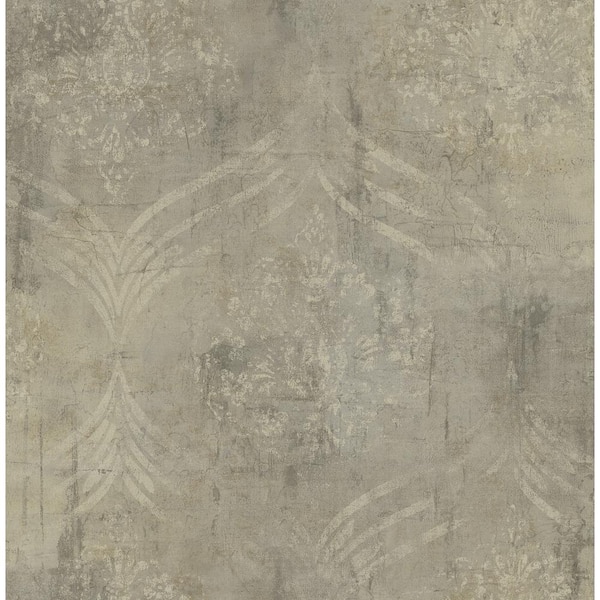 Seabrook Designs Brilliant Ogee Metallic Pewter and Grey Rustic Paper Strippable Roll (Covers 56.05 sq. ft.)