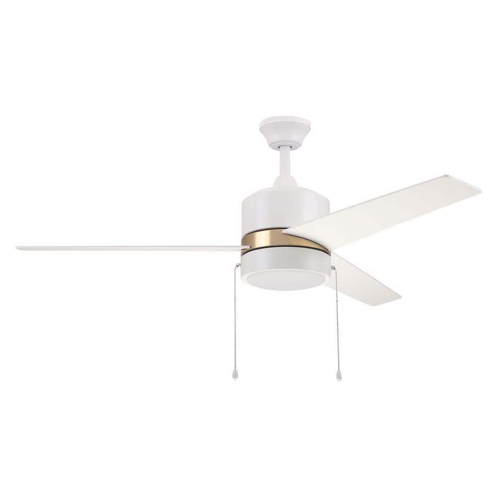 CARRO Marais 52 in. Integrated LED Indoor White Ceiling Fan with Light