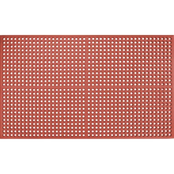Unbranded WORK STEP 1/2" RED-GREASEPROOF 3ft x 5ft Commercial Mat