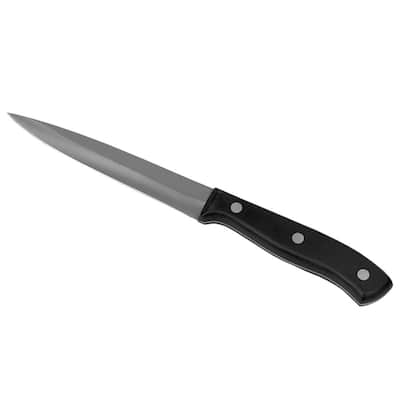 5 in. Stainless Steel in Black with Contoured Bakelite Handle Utility Knife