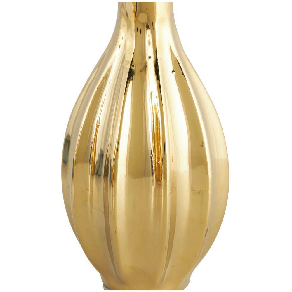 Gold Slim Textured Ceramic Vase Set of Three