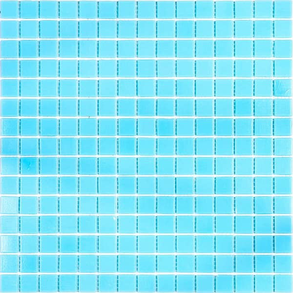 Apollo Tile Dune 4 in. x 6 in. Glossy Aqua Blue Glass Mosaic Uniform square Wall and Floor Sample Tile (0.13 sq. ft./Piece) (1-Pack)