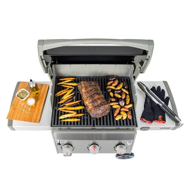 Spirit II E-310 3-Burner Liquid Propane Gas Grill Combo with Grill Cover 1500459 - The Home Depot