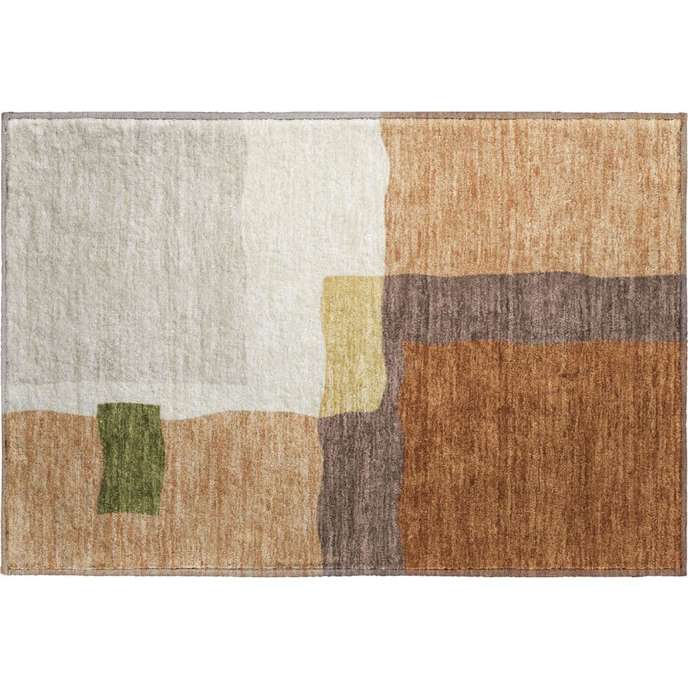 Mayfield Premium Machine Washable Abstract AMF2400 Copper 2 ft. x 3 ft. Accent Rug price history on PriceWatchPro