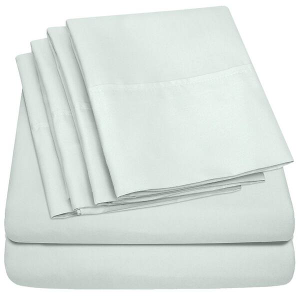 Sweet Home Collection 1500-Supreme Series 6-Piece Mint Solid Color Microfiber RV Queen Sheet Set