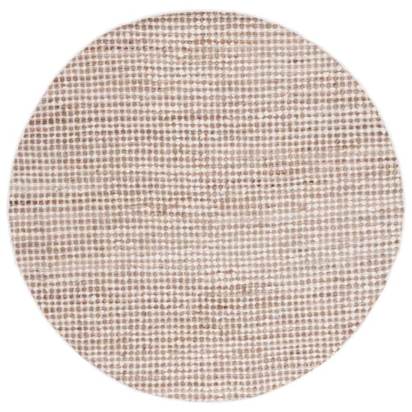 Natura 6 ft. x 6 ft. Beige/Ivory Crosstitch Marle Round Area Rug