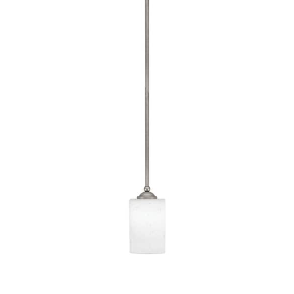 Unbranded Clevelend 100-Watt 1-Light Graphite Pendant Mini Pendant Light with White Muslin Glass and Light Bulb Not Included