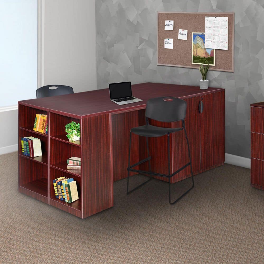 Legacy 85 in. Mahogany Stand Up 2 Storage Cabinet/ 2 Desk Quad with Bookcase End price history on PriceWatchPro