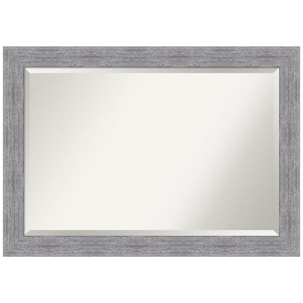 Amanti Art Bark Rustic Grey 41 in. H x 29 in. W Framed Wall Mirror
