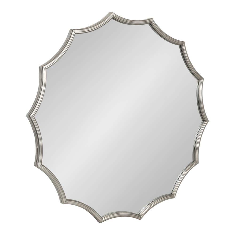 Lalina 32.75 in. H x 34.00 in. W Scalloped Metal Framed Silver Mirror price history on PriceWatchPro