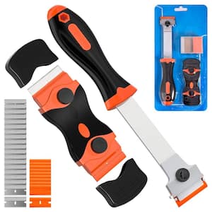 1.58 in. Long Handled Paint Scraper with Extra 20 Metal and 10 Plastic Blades 2-Pack