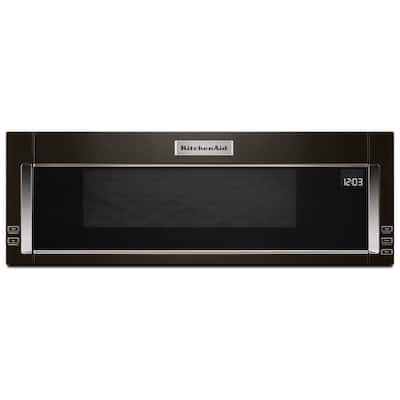 1.1 cu. ft. Over the Range Low Profile Microwave Hood Combination in Print Shield Black Stainless