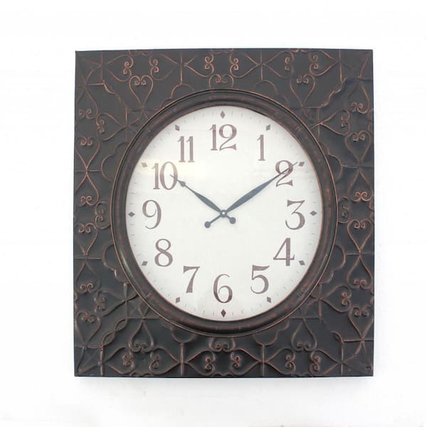 HomeRoots Mariana Indoor Brass Metal Clock Wall Decor