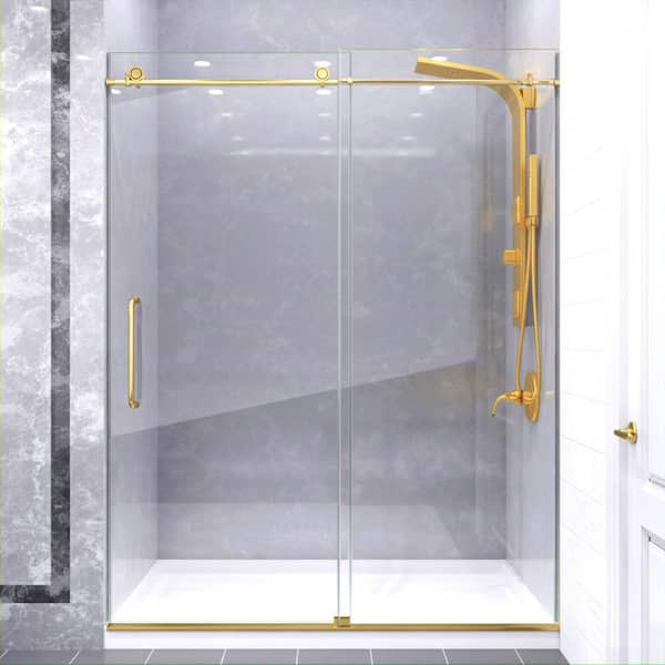 ANZZI Madam Series 76 in. x 50-54 in. Frameless Sliding Shower