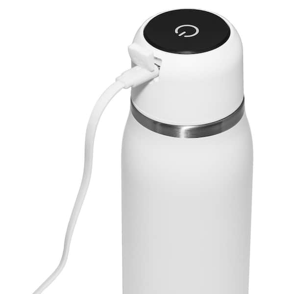 Lexi Home Insulated Self-Cleaning Stainless Steel Water Bottle with UV Water Purifier - White