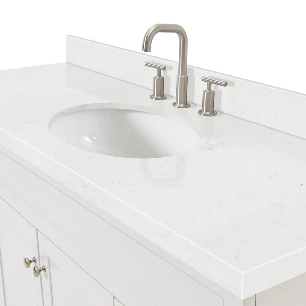 Hamlet 60" White Freestanding Single Sink Vanity with Quartz Top