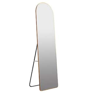16.50 in. W x 59.80 in. H Metal Frame Arched Golden Full Length Mirror