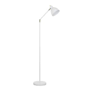 54. 5 in. White Mid-Century Modern Floor Lamp