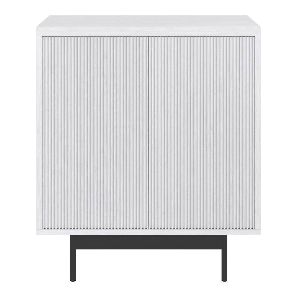 Whitman 28" White Ridged MDF Accent Cabinet with Adjustable Shelving