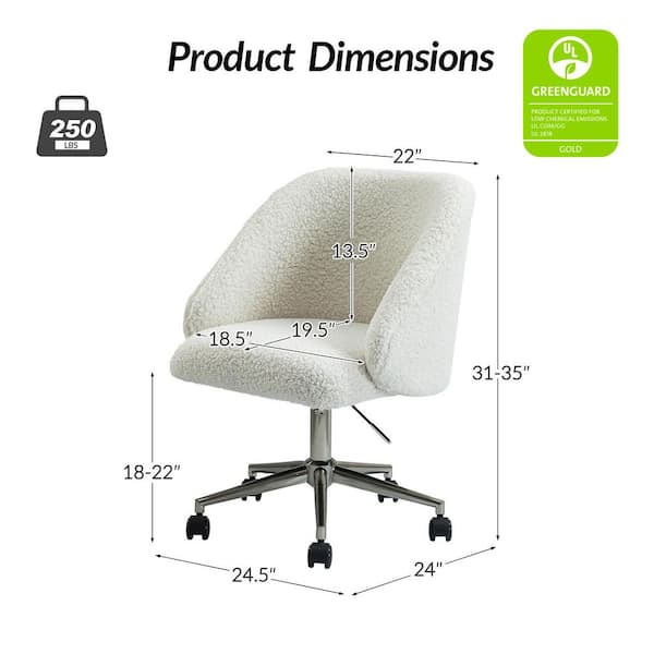 JAYDEN CREATION Ignaz Ivory Boucle Upholstered Task Chair