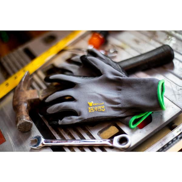 G & F 3100M-DZ Knit Work Gloves with Textured Rubber Latex Coated, 12-Pairs, Men's Medium
