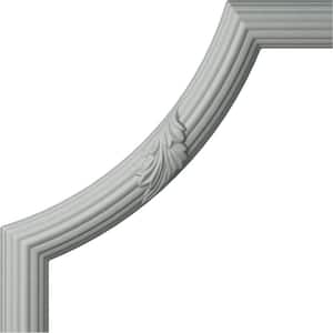 12 in. x 1-1/8 in. x 12 in. Urethane Reeded Acanthus Leaf Panel Moulding Corner (Matches Moulding PML01X01AC)
