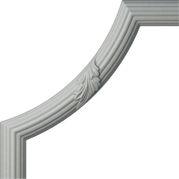 Ekena Millwork 12 in. x 1-1/8 in. x 12 in. Urethane Reeded Acanthus Leaf Panel Moulding Corner (Matches Moulding PML01X01AC)