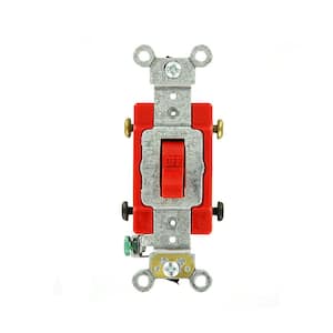 20 Amp Industrial Grade Heavy Duty Double-Pole Toggle Switch, Red